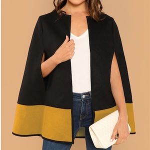 TWO TONED CAPE COAT